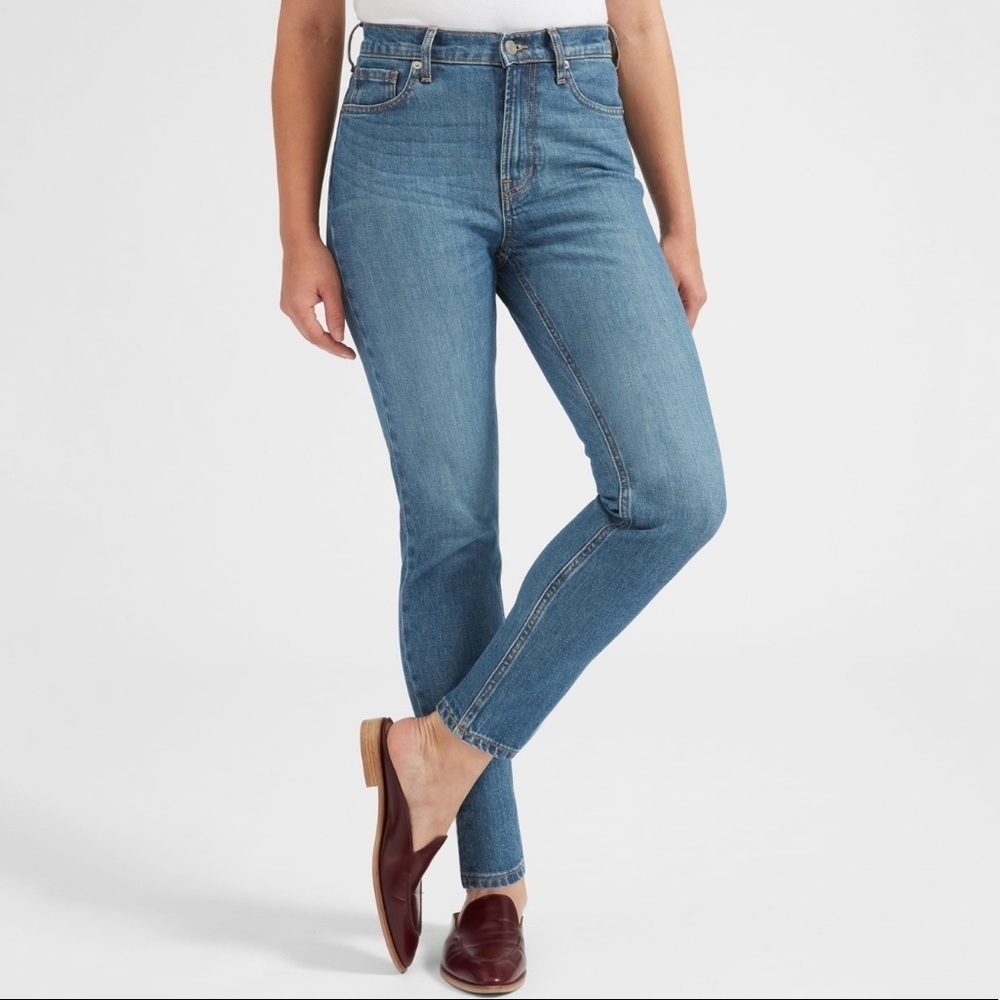 Everlane | high rise ankle skinny jeans